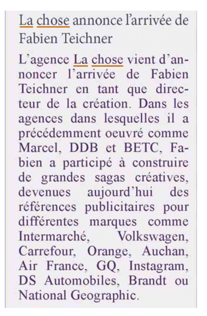 MdiaCom_La chose annonce l’arrivée de Fabien Teichner