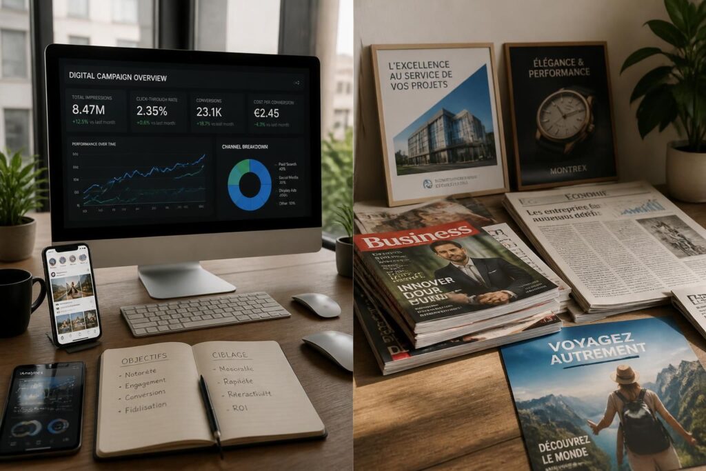 découvrez comment choisir entre la publicité digitale et la publicité print en fonction de vos objectifs marketing pour maximiser l'impact de vos campagnes.