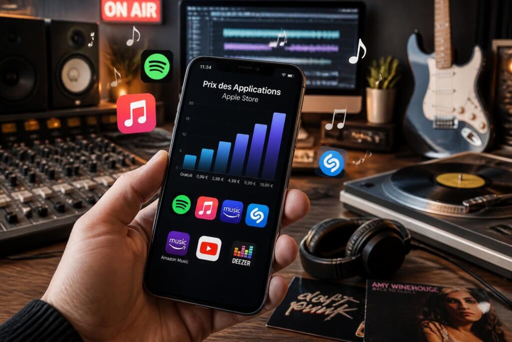 découvrez les tarifs des applications sur l'apple store et explorez les prix des services et contenus dans l'univers de la musique.